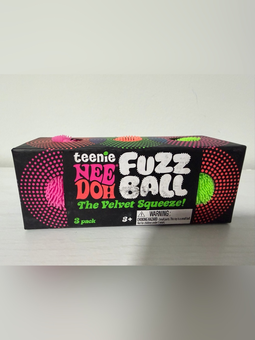 NeeDoh Teenie Fuzz Ball 3-Pack - NEW! Authentic fidget toy squishy Schylling